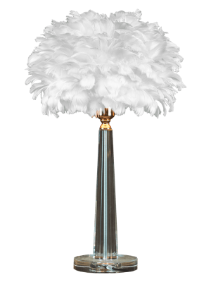 lámpara-mesa-pluma-blanca