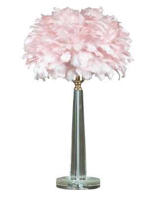 lámpara-mesa-pluma-rosa